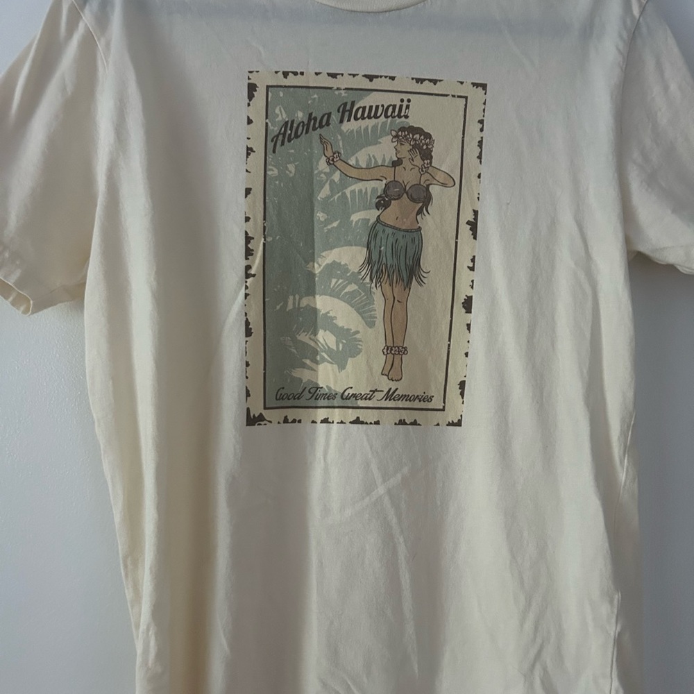 Aloha Hawaii Cream Graphic Tee
